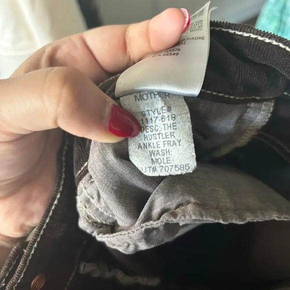 Mother The Hustler Ankle Fray Pants Hopscotch Mole Size 32 - Picture 7 of 7